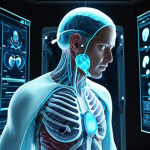 **Medical Precision**: "A futuristic operating room with a focused surgeon wearing advanced medical gear, meticulously analyzing a highly detailed, glowing 3D holographic projection of a human organ (e.g., heart or brain) floating mid-air. The hologram is translucent, showcasing intricate internal structures and anomalies. Surroundings are clean, sterile, and high-tech. Realistic rendering, precision, medical innovation, deep focus."
