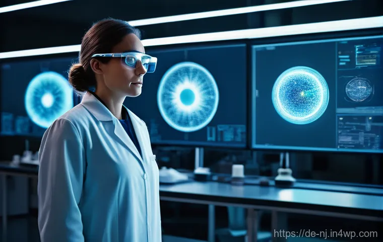홀로그램 디스플레이의 기술적 혁신 - **Prompt:** "A brilliant, hyper-realistic image of a cutting-edge scientific laboratory in Germany a...