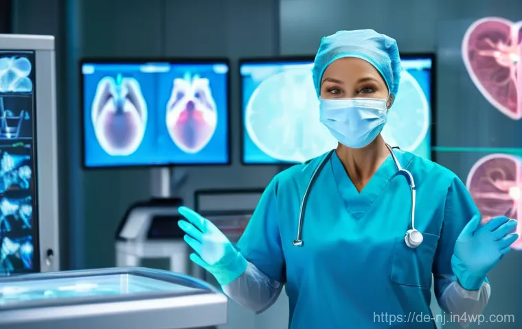 홀로그램 디스플레이와 증강 현실의 차이점 - Prompt 1: Futuristic Medical Hologram**