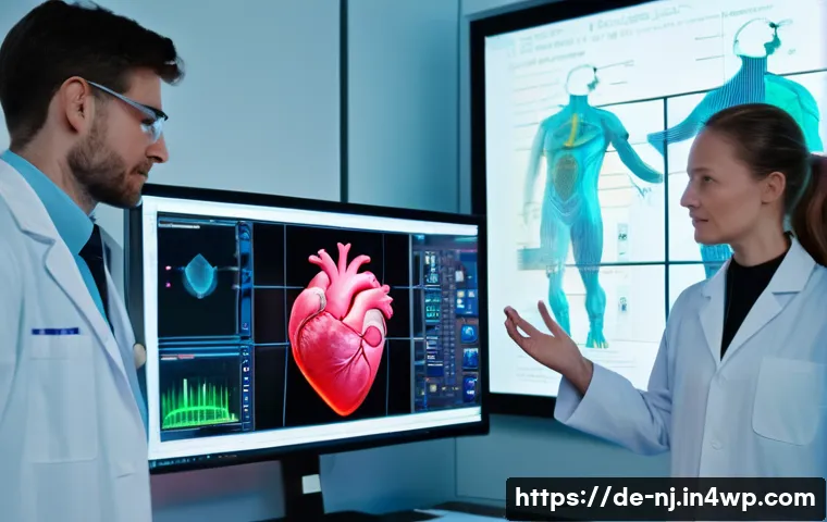 홀로그램 디스플레이와 정보 디자인 - A high-tech holographic display setup in a modern German research laboratory, showing a detailed, in...